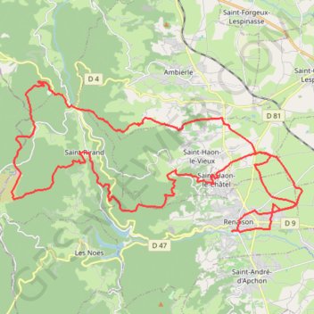 Itinéraire En Roannais - Renaison, distance, dénivelé, altitude, carte, profil, trace GPS