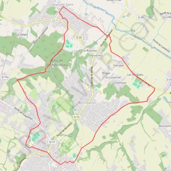 Itinéraire Pechbonnieu - Labastide, distance, dénivelé, altitude, carte, profil, trace GPS