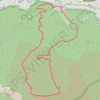 Itinéraire La Barasse - Mont Carpiagne - Mont Saint-Cyr, distance, dénivelé, altitude, carte, profil, trace GPS