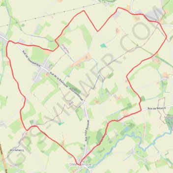 Itinéraire Steenkerque, distance, dénivelé, altitude, carte, profil, trace GPS