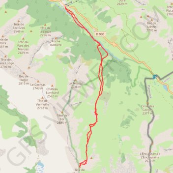 Itinéraire Tête de Parassac, distance, dénivelé, altitude, carte, profil, trace GPS