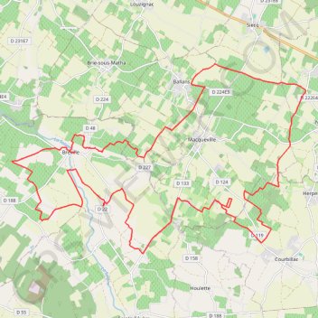 Itinéraire Circuit VTT Bréville, distance, dénivelé, altitude, carte, profil, trace GPS