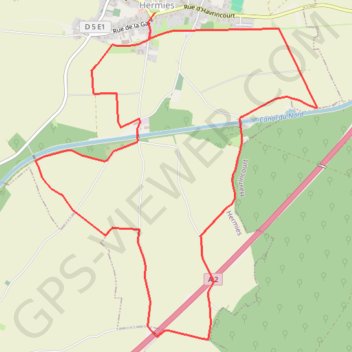 Itinéraire Le sentier des Bannis - Hermies, distance, dénivelé, altitude, carte, profil, trace GPS