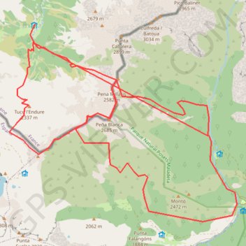 Itinéraire Peña Blanca, distance, dénivelé, altitude, carte, profil, trace GPS