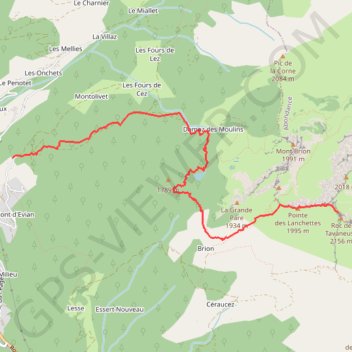 Itinéraire Roc de Tavaneuse, distance, dénivelé, altitude, carte, profil, trace GPS