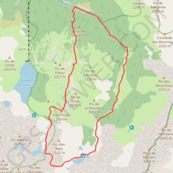 Itinéraire Pic d'Ouxis, distance, dénivelé, altitude, carte, profil, trace GPS