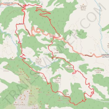 Itinéraire 220814 Bisaurri, San Martin de Veri, Selvaplana, Espés, Buye..., distance, dénivelé, altitude, carte, profil, trace GPS
