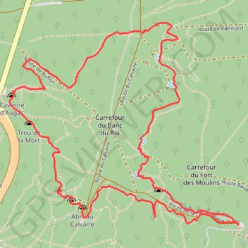 Itinéraire Fontaines et trouvailles forêt Fontainebleau, distance, dénivelé, altitude, carte, profil, trace GPS