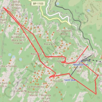 Itinéraire SJ (1), distance, dénivelé, altitude, carte, profil, trace GPS