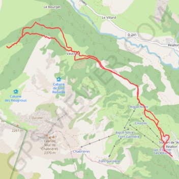 Itinéraire RSPG Station Réallon cabane de Corbières, distance, dénivelé, altitude, carte, profil, trace GPS