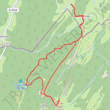 Itinéraire 6 Bis Cret de Chalam, distance, dénivelé, altitude, carte, profil, trace GPS
