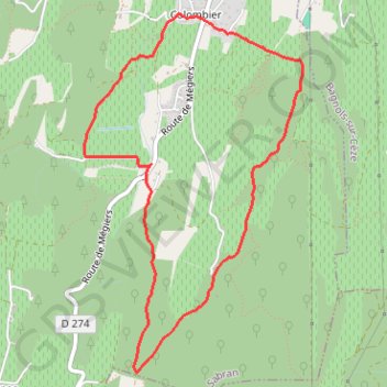 Itinéraire Sortie à Colombier, distance, dénivelé, altitude, carte, profil, trace GPS