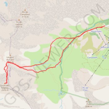 Itinéraire Soum des Salettes ou pic des Aguilous, distance, dénivelé, altitude, carte, profil, trace GPS