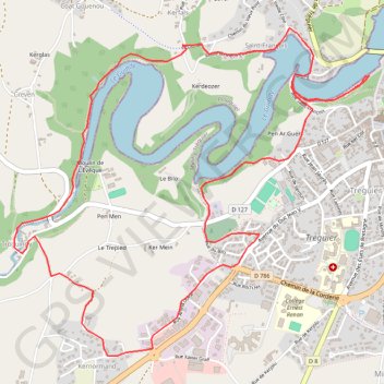 Itinéraire Tréguier- Bois des poètes, distance, dénivelé, altitude, carte, profil, trace GPS