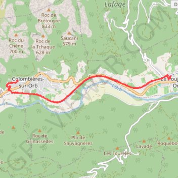 Itinéraire Haut Languedoc - Voie Verte - Colombières - Poujols, distance, dénivelé, altitude, carte, profil, trace GPS
