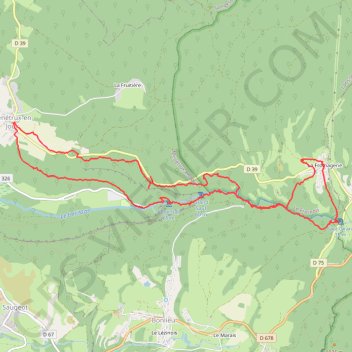 Itinéraire Cascades Hérisson_2020-08-04, distance, dénivelé, altitude, carte, profil, trace GPS