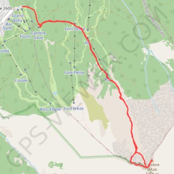 Itinéraire Cambre d'Aze - Couloir Bougnagas, distance, dénivelé, altitude, carte, profil, trace GPS