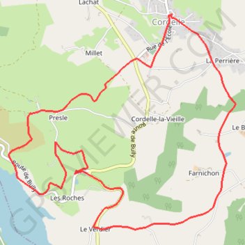 Itinéraire Autour des Gorges de la Loire du Verdier - Cordelle, distance, dénivelé, altitude, carte, profil, trace GPS