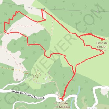 Itinéraire Cime de Baudon, distance, dénivelé, altitude, carte, profil, trace GPS