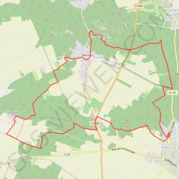 Itinéraire Soisy Rocher du Duc, distance, dénivelé, altitude, carte, profil, trace GPS