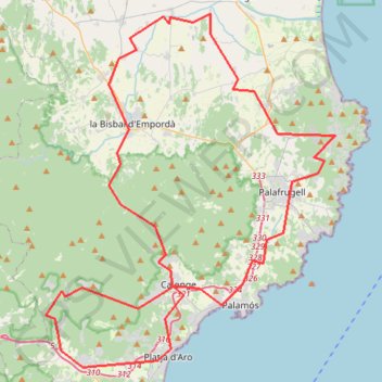 Itinéraire 5a-Bégur, Fontanilles, Casavelles-103km-1221mD+-16294726, distance, dénivelé, altitude, carte, profil, trace GPS