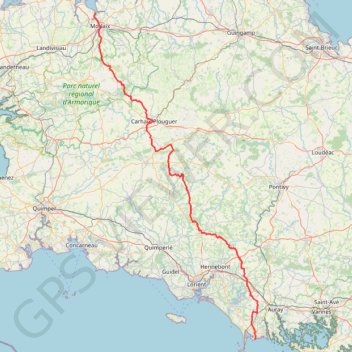 Itinéraire Morlaix-Carnac-18855141, distance, dénivelé, altitude, carte, profil, trace GPS