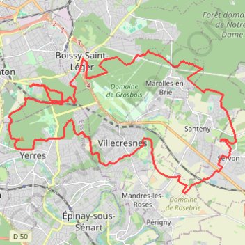 Itinéraire La Brévannaise 2015 - 36 km - 12652 - UtagawaVTT.com, distance, dénivelé, altitude, carte, profil, trace GPS