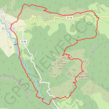 Itinéraire Pech de Bugarach en boucle depuis Bugarach par la voie de la fenêtre, distance, dénivelé, altitude, carte, profil, trace GPS
