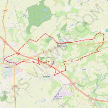 Itinéraire Mauléon - Les rochers gravés des Vaux, distance, dénivelé, altitude, carte, profil, trace GPS