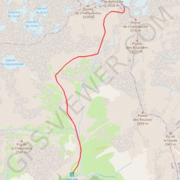 Itinéraire Refuge pré de la chaumette - col du loup, distance, dénivelé, altitude, carte, profil, trace GPS