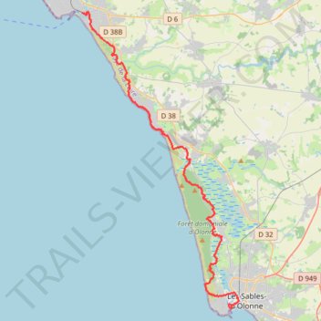 Itinéraire Les Sables d'Olonne-St-Gilles-Croix-de-Vie, distance, dénivelé, altitude, carte, profil, trace GPS
