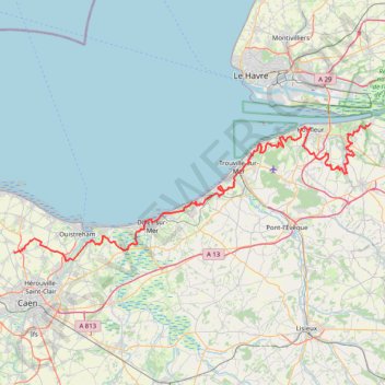 Itinéraire GR223 De Berville-sur-Mer (Eure) à Anisy (Calvados), distance, dénivelé, altitude, carte, profil, trace GPS