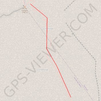 Itinéraire Cheminée Canigou, distance, dénivelé, altitude, carte, profil, trace GPS