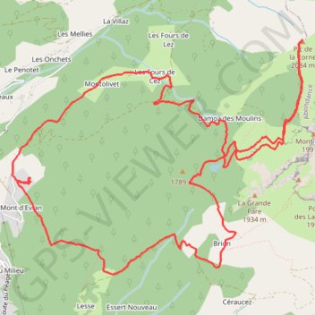 Itinéraire Pic de la Corne, distance, dénivelé, altitude, carte, profil, trace GPS