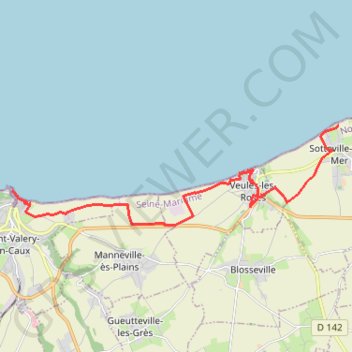 Itinéraire Sotteville à Saint Valery, distance, dénivelé, altitude, carte, profil, trace GPS