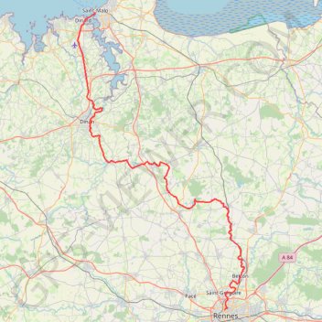 Itinéraire Liaison Manche Océan - De Saint-Malo à Rennes, distance, dénivelé, altitude, carte, profil, trace GPS