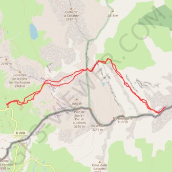 Itinéraire Mont aiguillette - Anticima, distance, dénivelé, altitude, carte, profil, trace GPS