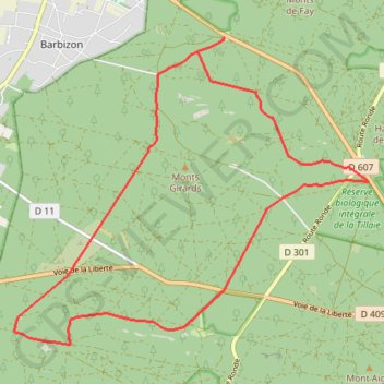 Itinéraire Apremont - Franchard, distance, dénivelé, altitude, carte, profil, trace GPS