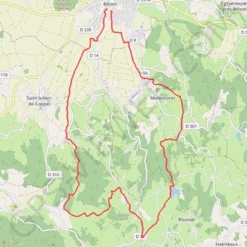 Itinéraire VTT en Toscane d'Auvergne : Classique Sud, distance, dénivelé, altitude, carte, profil, trace GPS