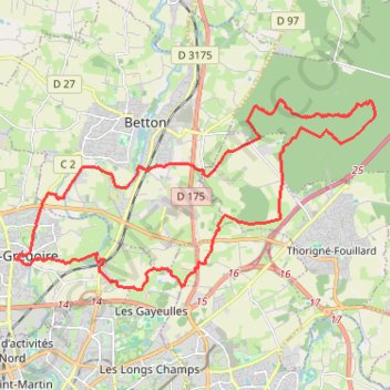 Itinéraire Saint-Grégoire, distance, dénivelé, altitude, carte, profil, trace GPS