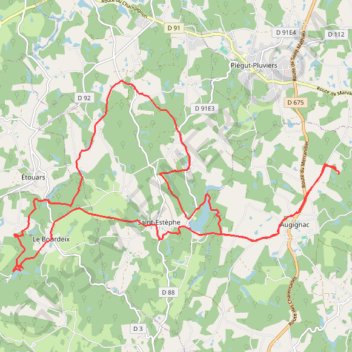 Itinéraire St Estephe 26 kms, distance, dénivelé, altitude, carte, profil, trace GPS
