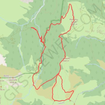 Itinéraire Pic de Gerbe, Pla Troubat, Plaa Dou Soum depuis le Bourdiou d'Aspeigt, distance, dénivelé, altitude, carte, profil, trace GPS
