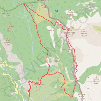 Itinéraire Grammondo, distance, dénivelé, altitude, carte, profil, trace GPS