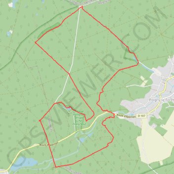 Itinéraire Poigny-la-Fôret (Les Rochers d'Angennes), distance, dénivelé, altitude, carte, profil, trace GPS