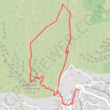 Itinéraire Baou de Saint-Jeannet, distance, dénivelé, altitude, carte, profil, trace GPS