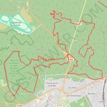 Itinéraire Fontainebleau - Cassepot, distance, dénivelé, altitude, carte, profil, trace GPS