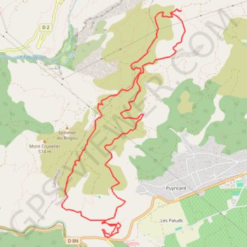 Itinéraire Rando Cuges-les-Pins Col de l'Ange, distance, dénivelé, altitude, carte, profil, trace GPS