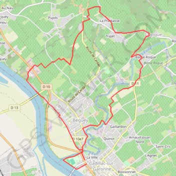 Itinéraire Cadillac, distance, dénivelé, altitude, carte, profil, trace GPS