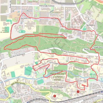 Itinéraire Orsay Campus, distance, dénivelé, altitude, carte, profil, trace GPS