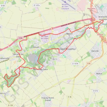 Itinéraire Mouen, distance, dénivelé, altitude, carte, profil, trace GPS